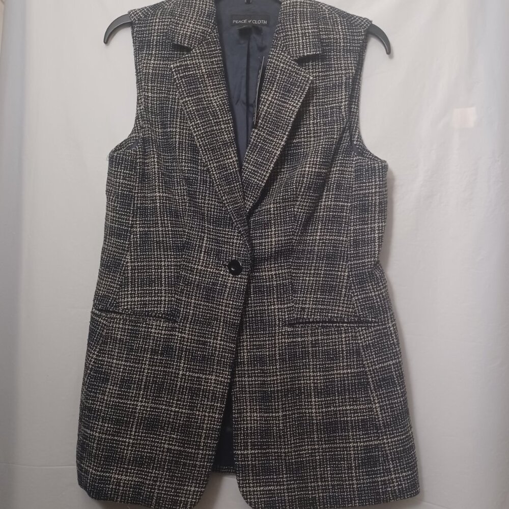 PEACE OF CLOTH ELISE SLEEVELESS BLAZER VEST SIZE 8